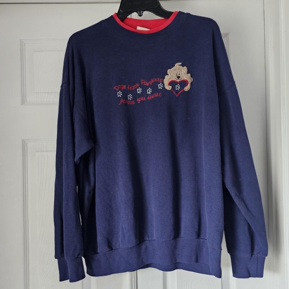 Vintage y2k "dogs leave pawprints on you're heart" sweatshirt